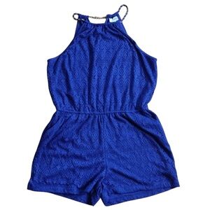 Bisou Bisou Blue Lace Romper